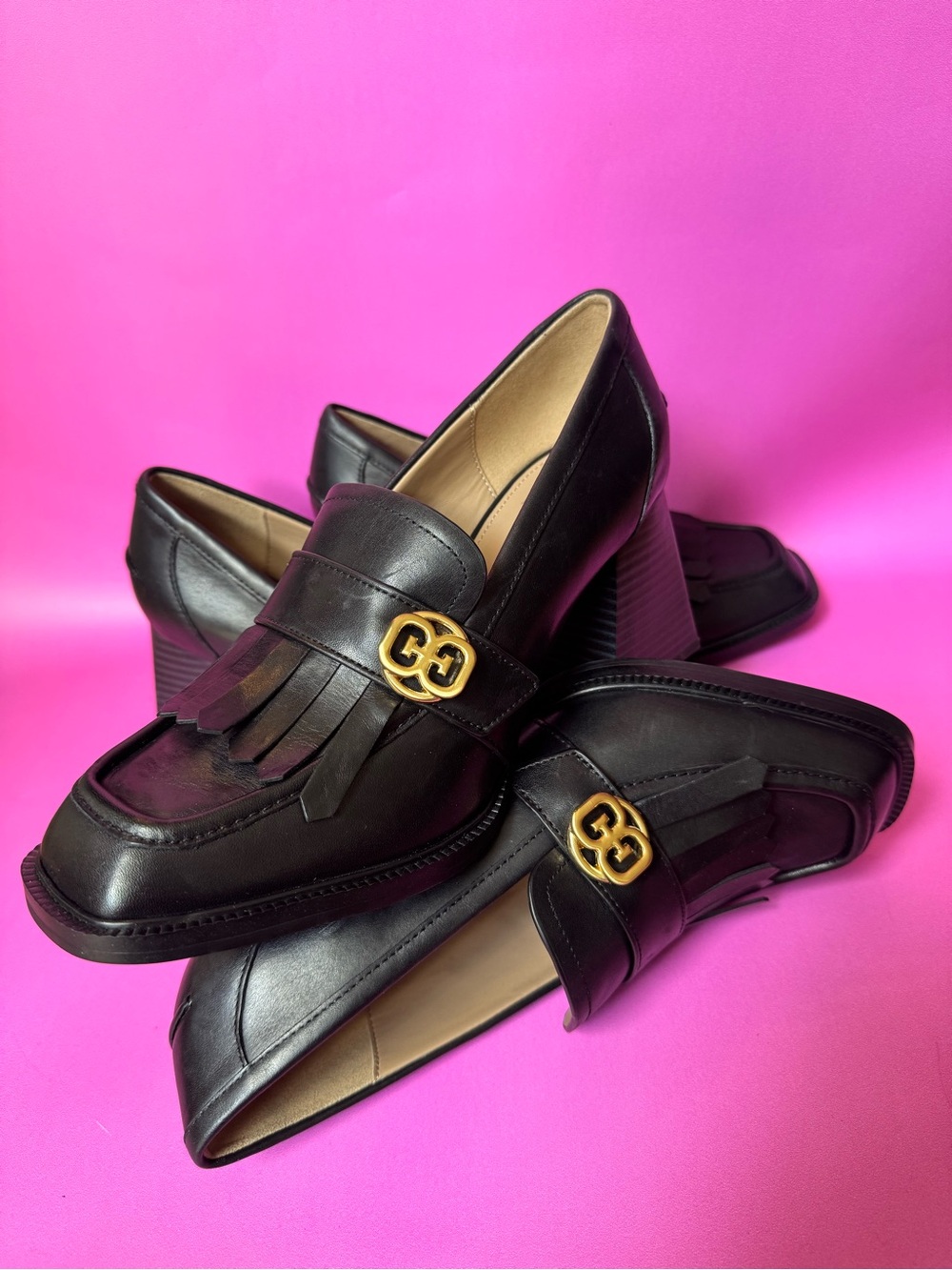 SAM ELDELMAN quinley block heel loafers size 8 & 8.5 but PLS READ